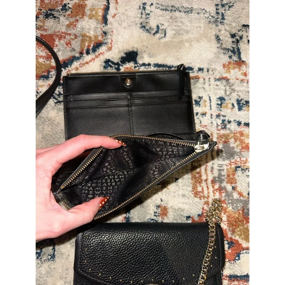 Kate Spade Malea West Street Black Leather Studded Wallet